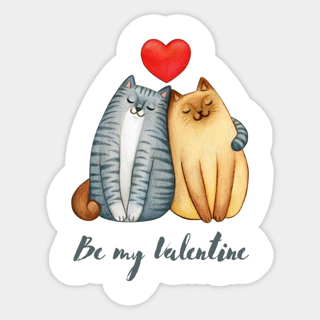 Be My Valentine Sticker by Art By Bear